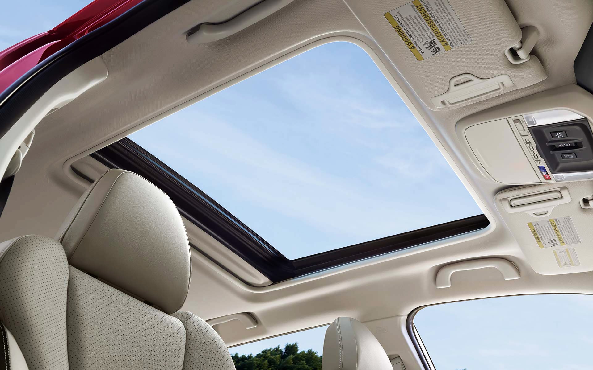 A view through the power sliding panoramic moonroof on the 2022 Forester Sport. | Vann York Subaru in Asheboro NC