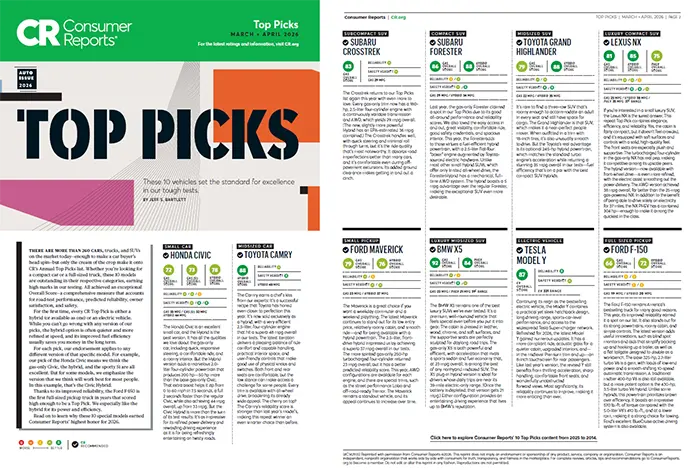 Consumer Reports Top Picks | Vann York Subaru in Asheboro NC