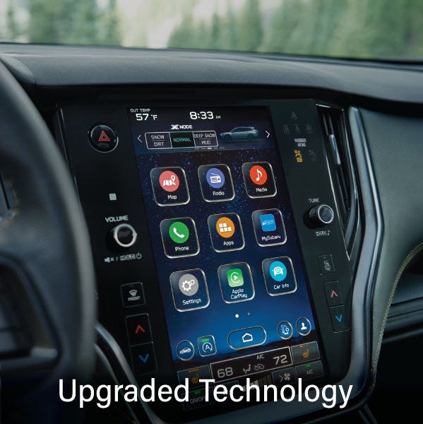 An 8-inch available touchscreen with the words &ldquo;Ugraded Technology&ldquo;. | Vann York Subaru in Asheboro NC