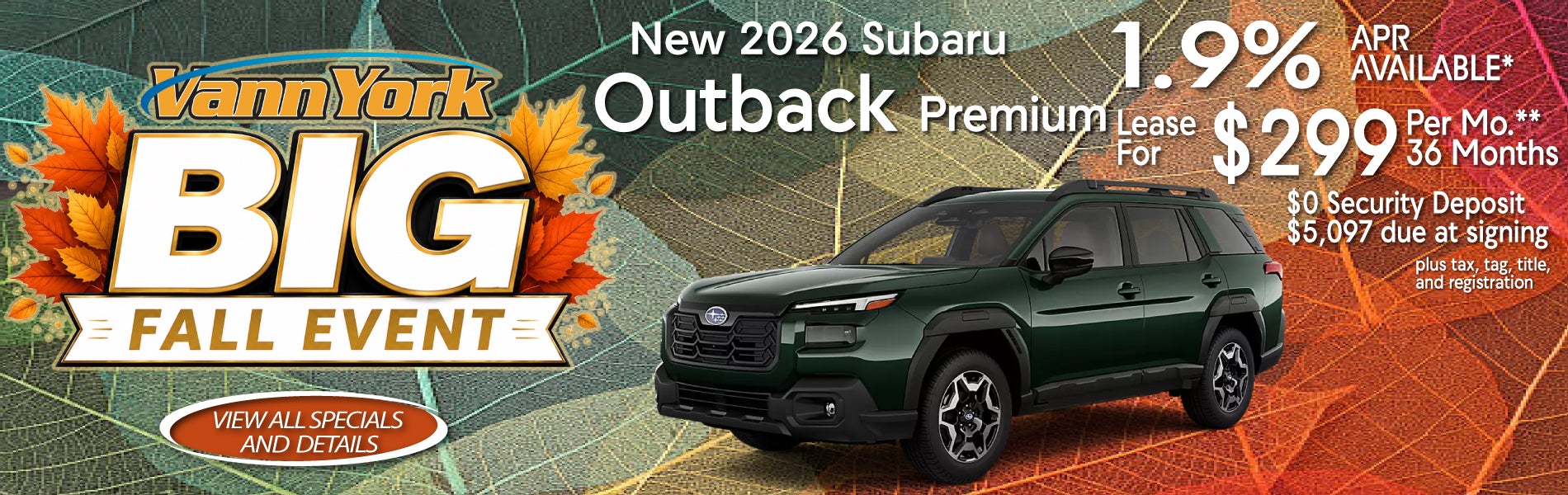 New 2026 Subaru Outback Premium Special