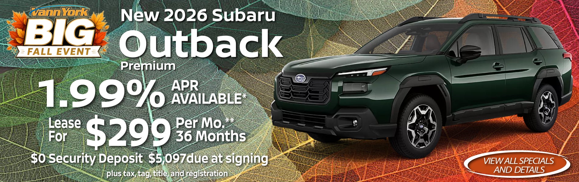 New 2026 Subaru Outback Premium Special