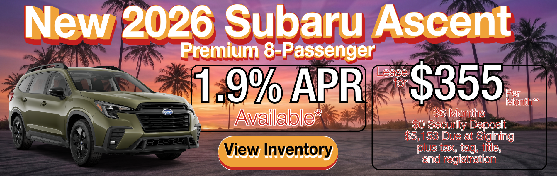 New 2026 Subaru Ascent Offer